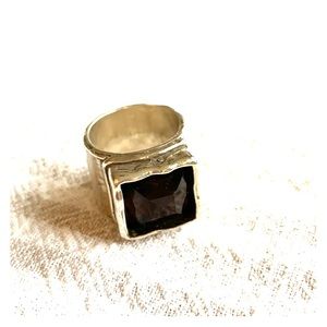 R1453 Retired Silpada Smoky Quartz Ring Size 7